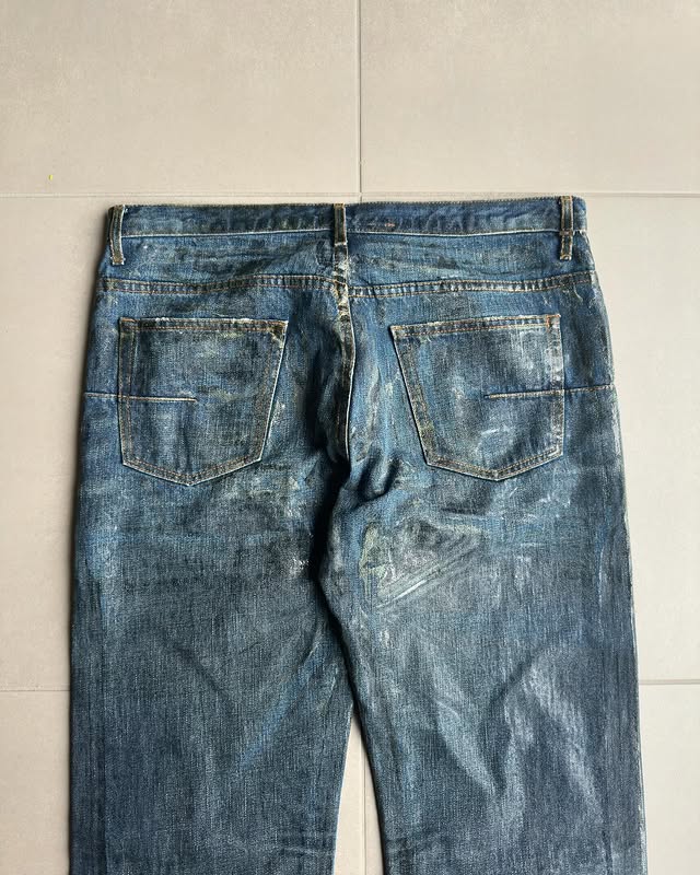 Dior Homme AW03 “Luster” waxed clawmark jeans