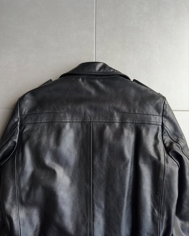 Dior Homme AW07 “Navigate” Double breasted shiny leather jacket
