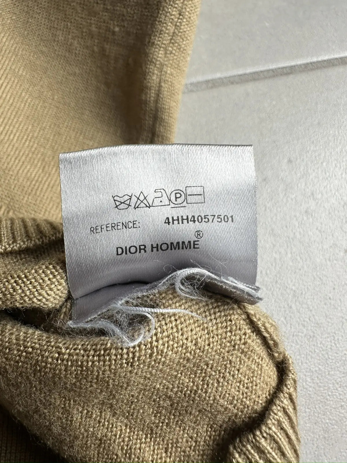 Dior Homme AW04 “VOTC” runway distressed V-neck sweater