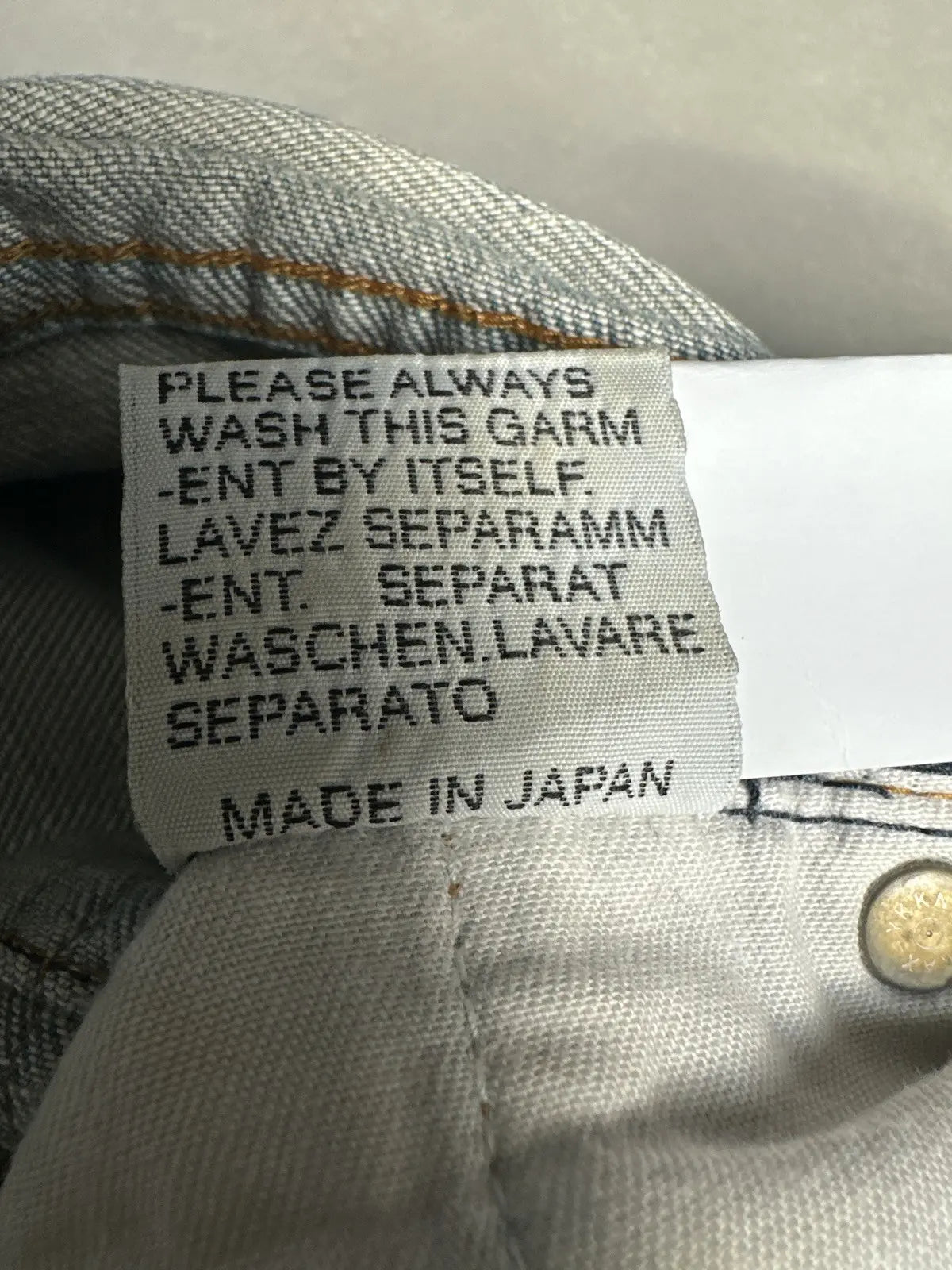 Dior Homme SS04 “Strip” washed ice bleu claire denim