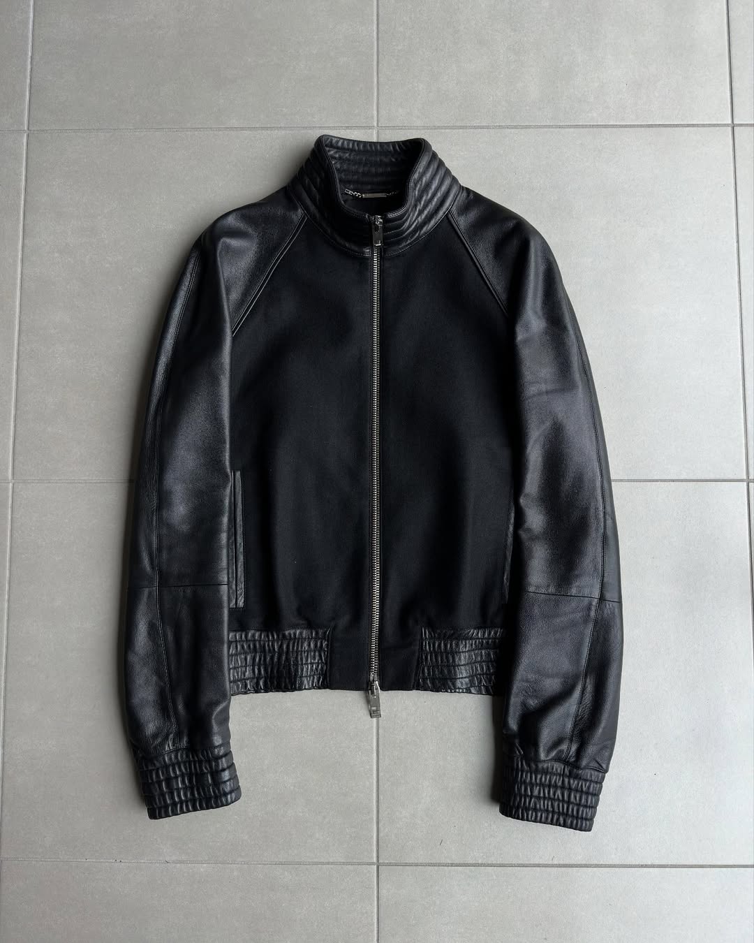 Dior homme 04AW 「victim」tailored jacket Dior Homme AW04 “VOTC” wool/cashmere leather bomber jacket – zentemple