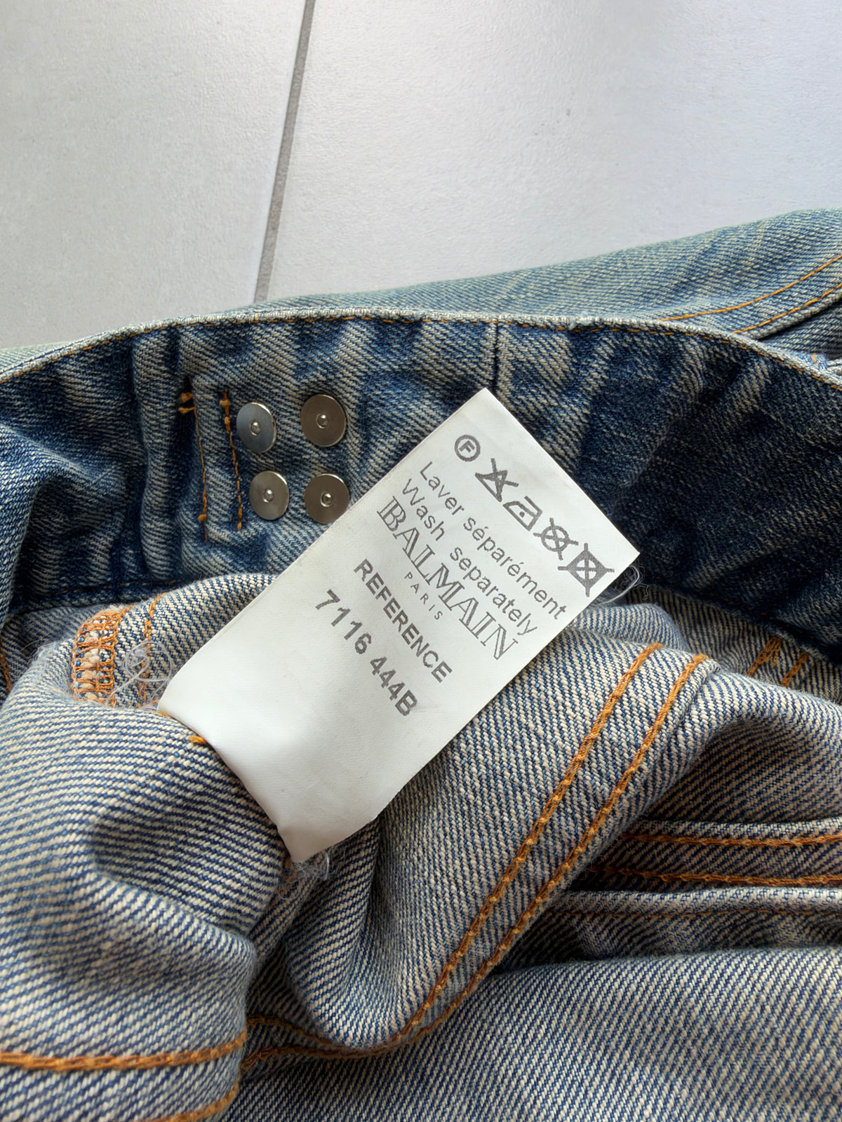 Balmain SS11 Safety Pin Denim Jacket