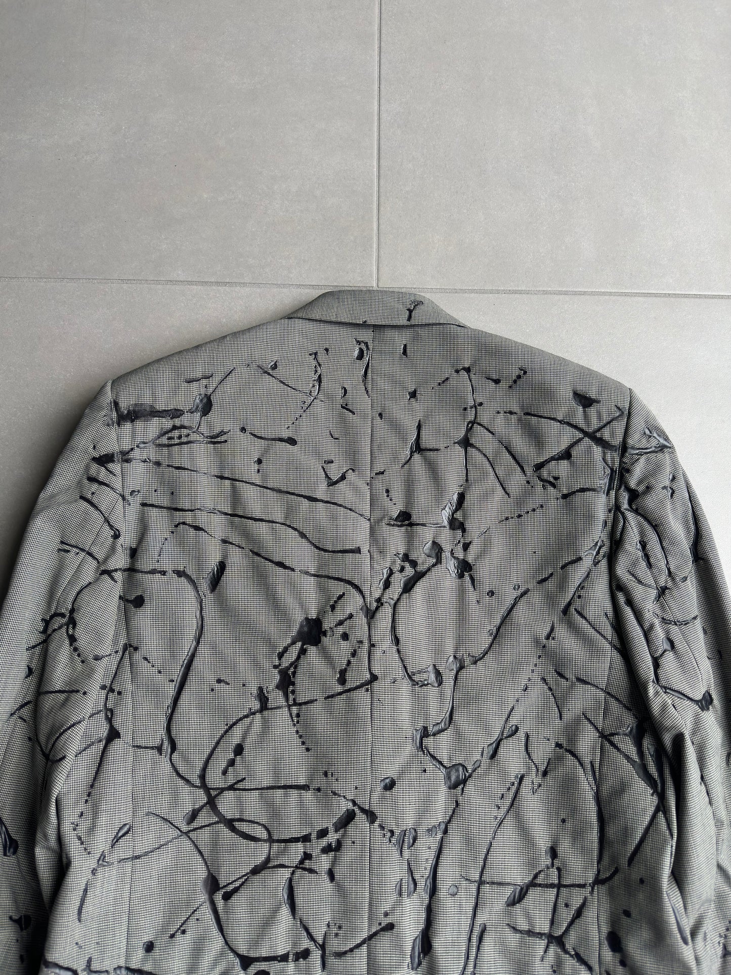 Dior Homme AW07 “Navigate” painted houndstooth jacket