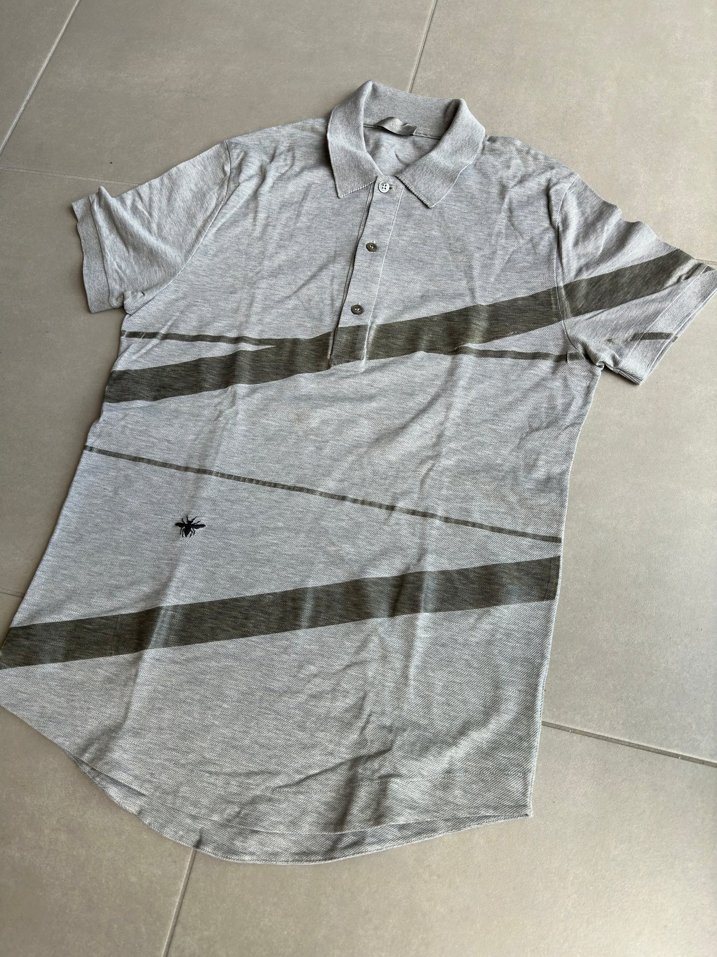 Dior Homme SS04 "Strip" waxed polo shirt