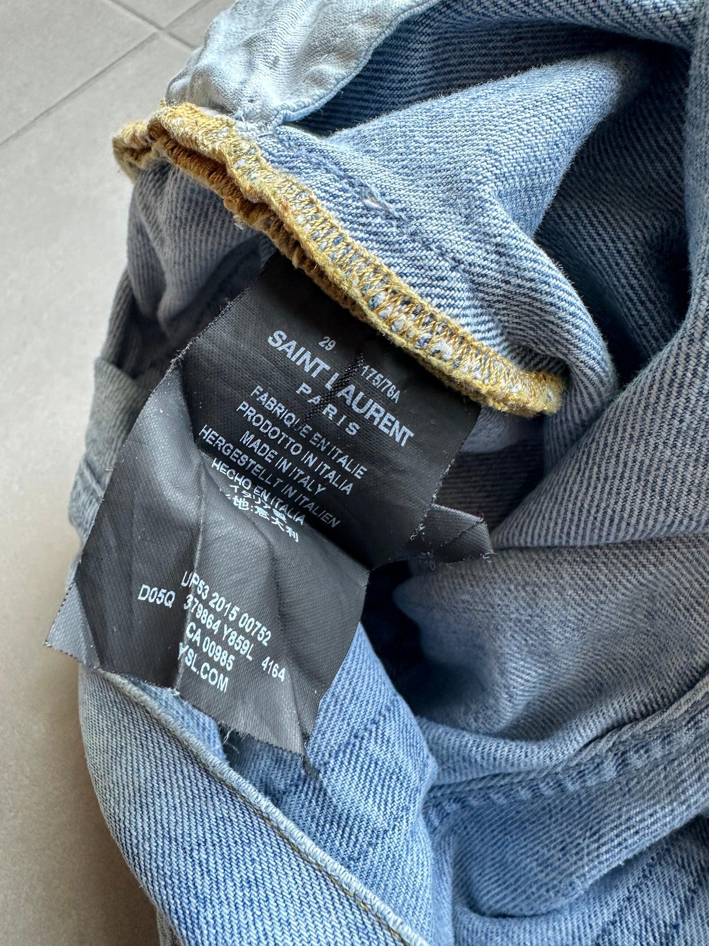 Saint Laurent Paris AW15 D02 distressed Denim