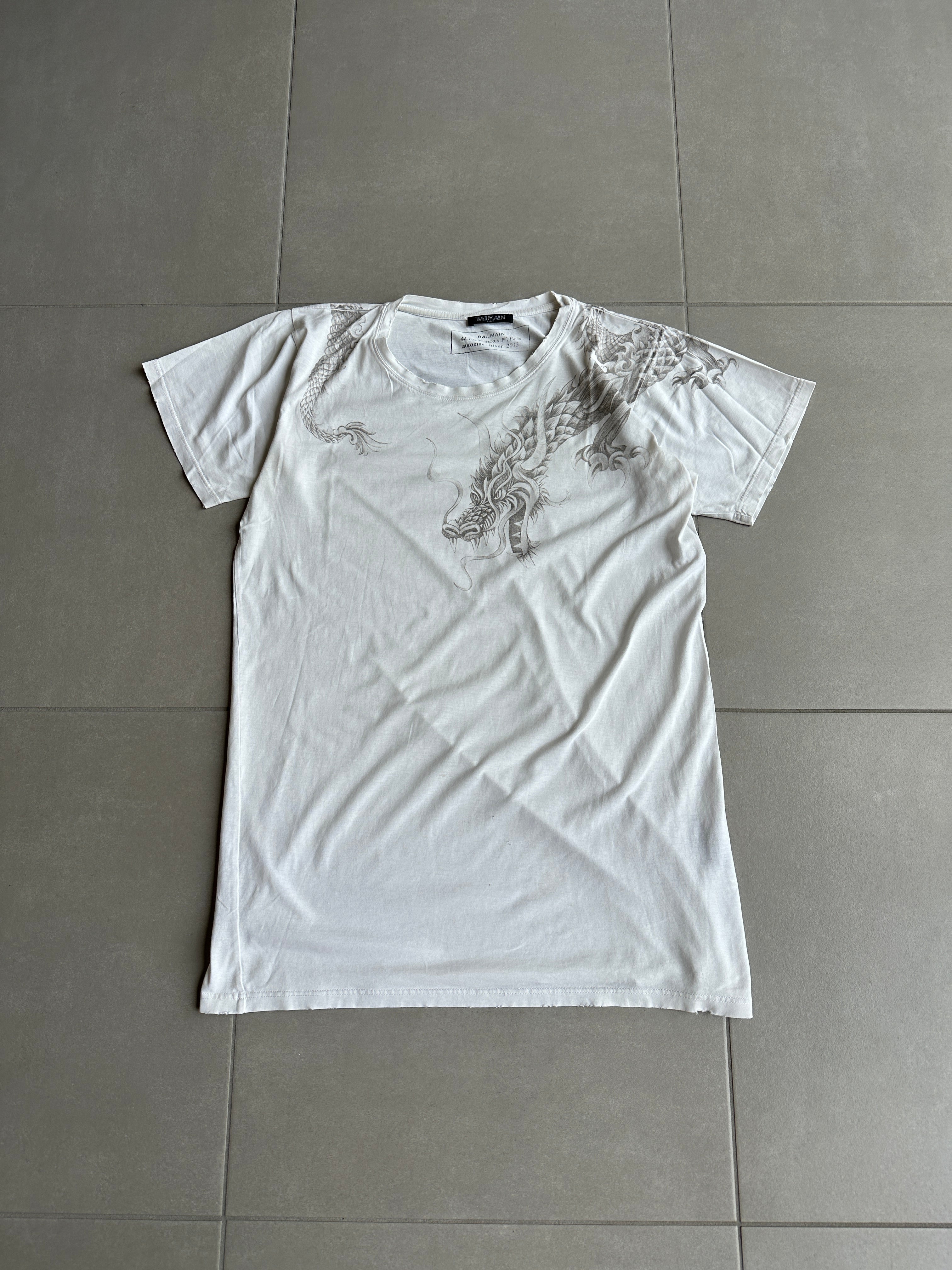 BALMAIN HOMME Graphic Tee 2013(美品) Balmain Homme AW13 Dragon graphic T-shirt – zentemple