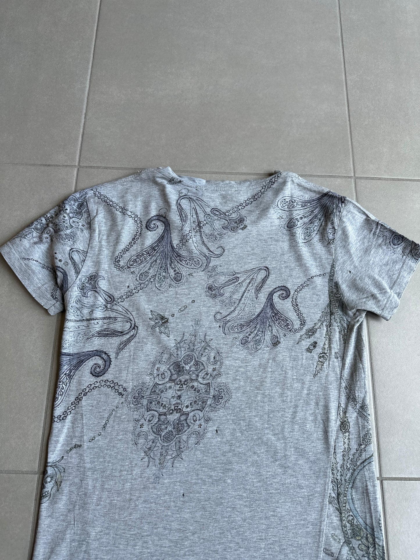 Balmain Homme AW09 distressed paisley print T-shirt