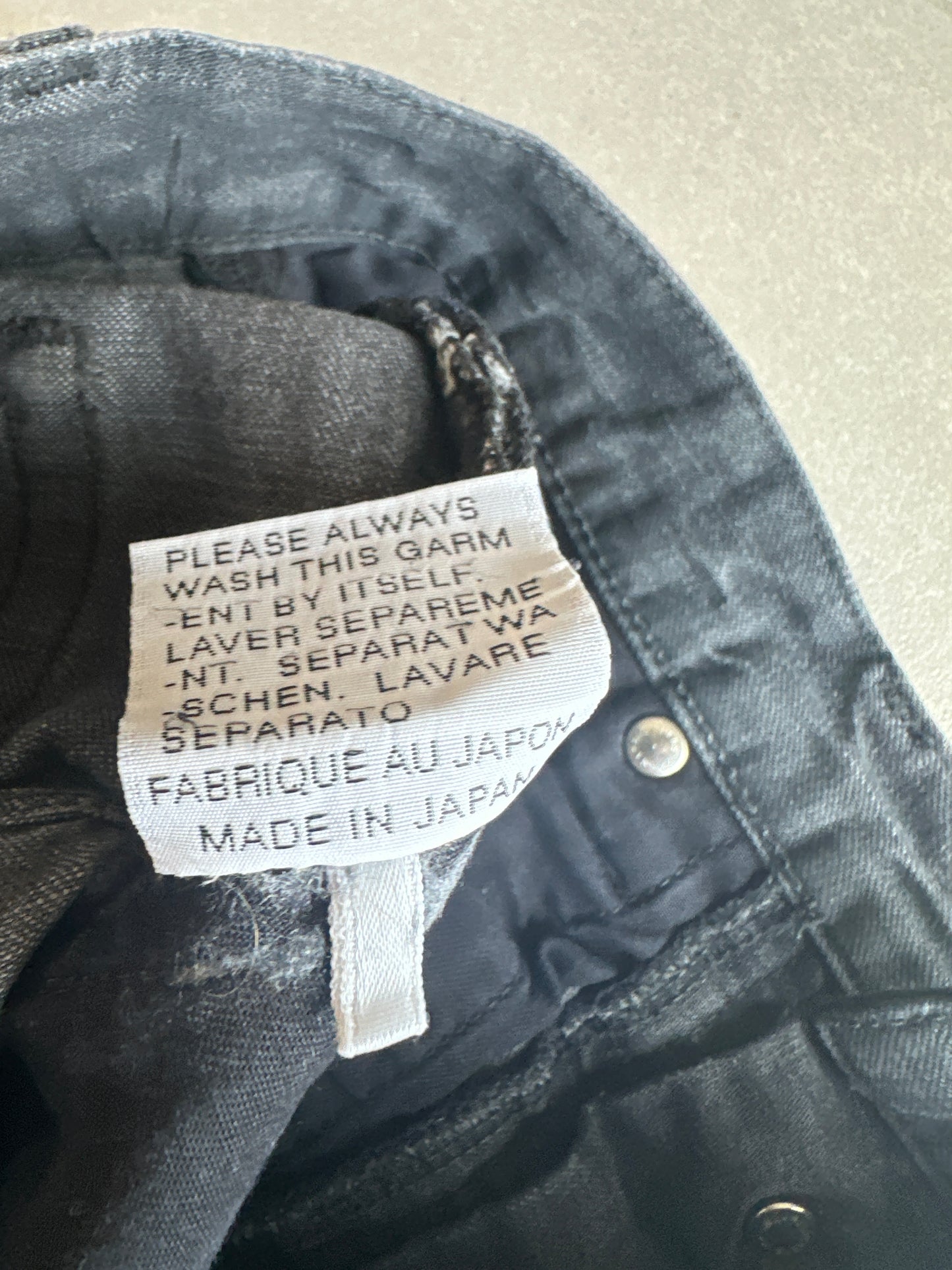 Dior Homme AW07 “Navigate” charcoal black MIJ denim