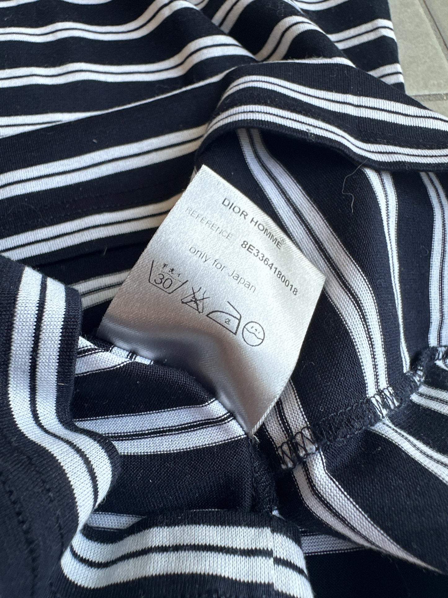 Dior Homme SS08 striped pocket polo shirt