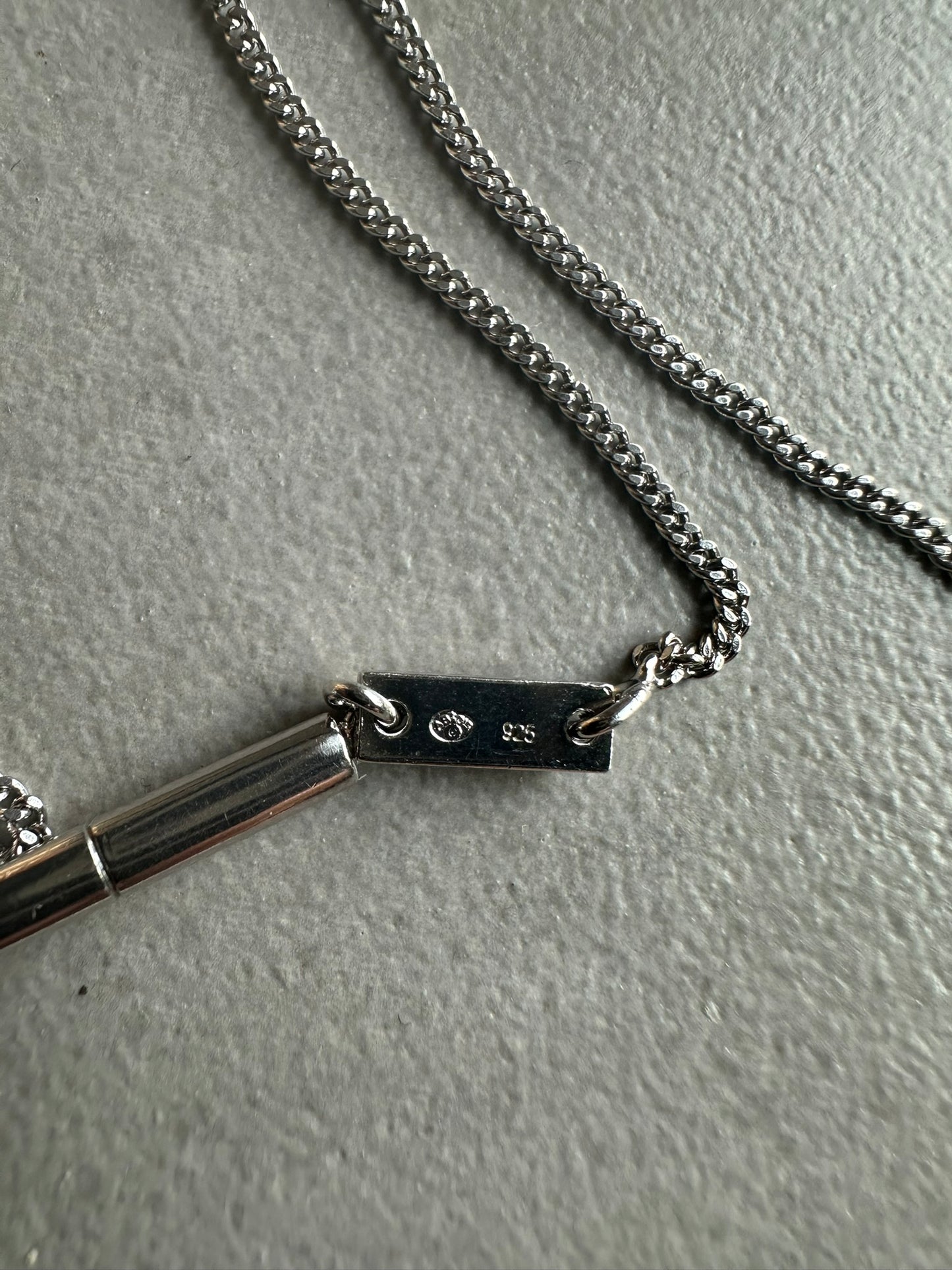 Dior Homme AW05 "In the morning" plisse dog tag 925 silver necklace