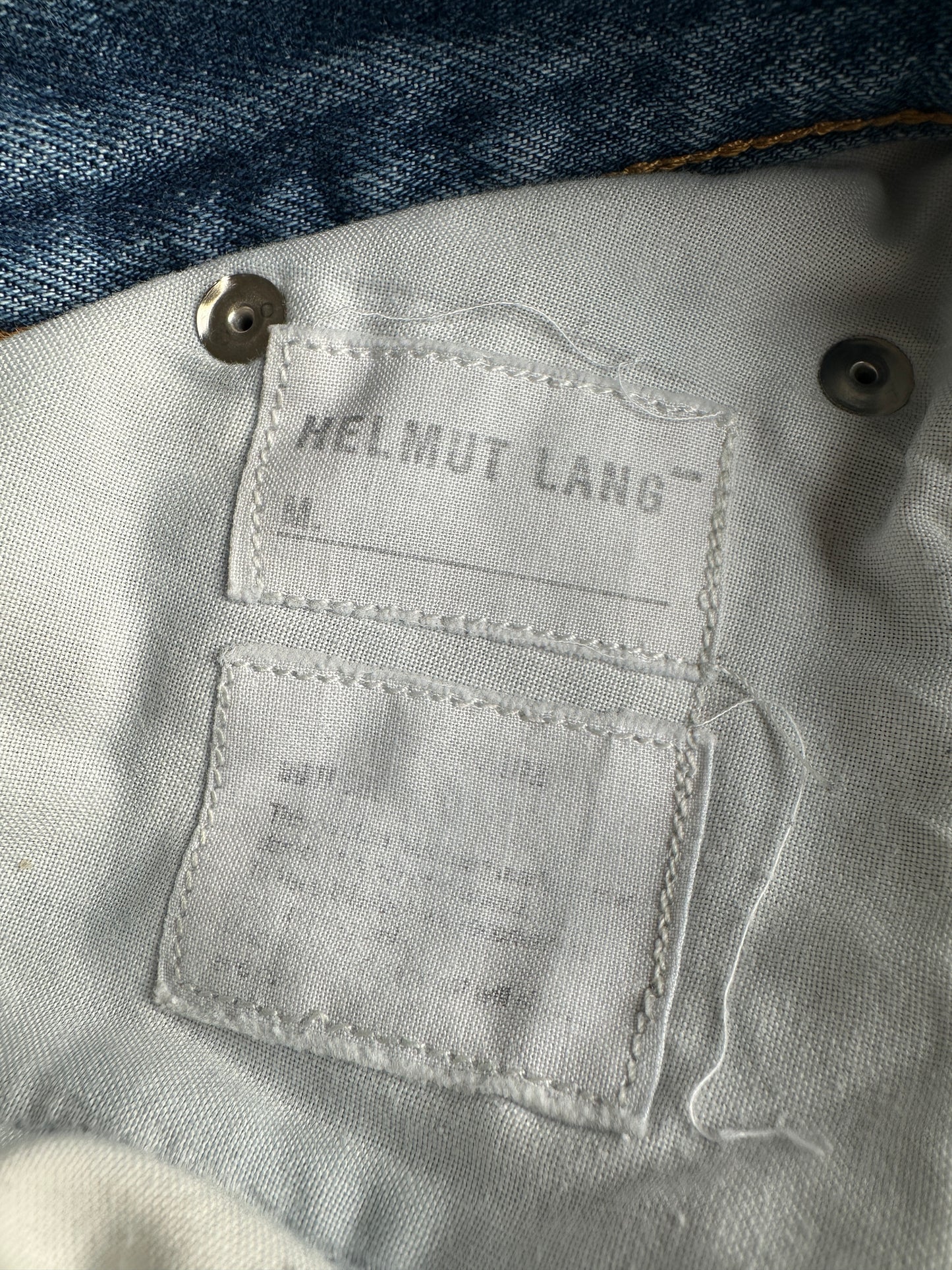 Helmut Lang Circa 2000’s blue washed bootcut denim