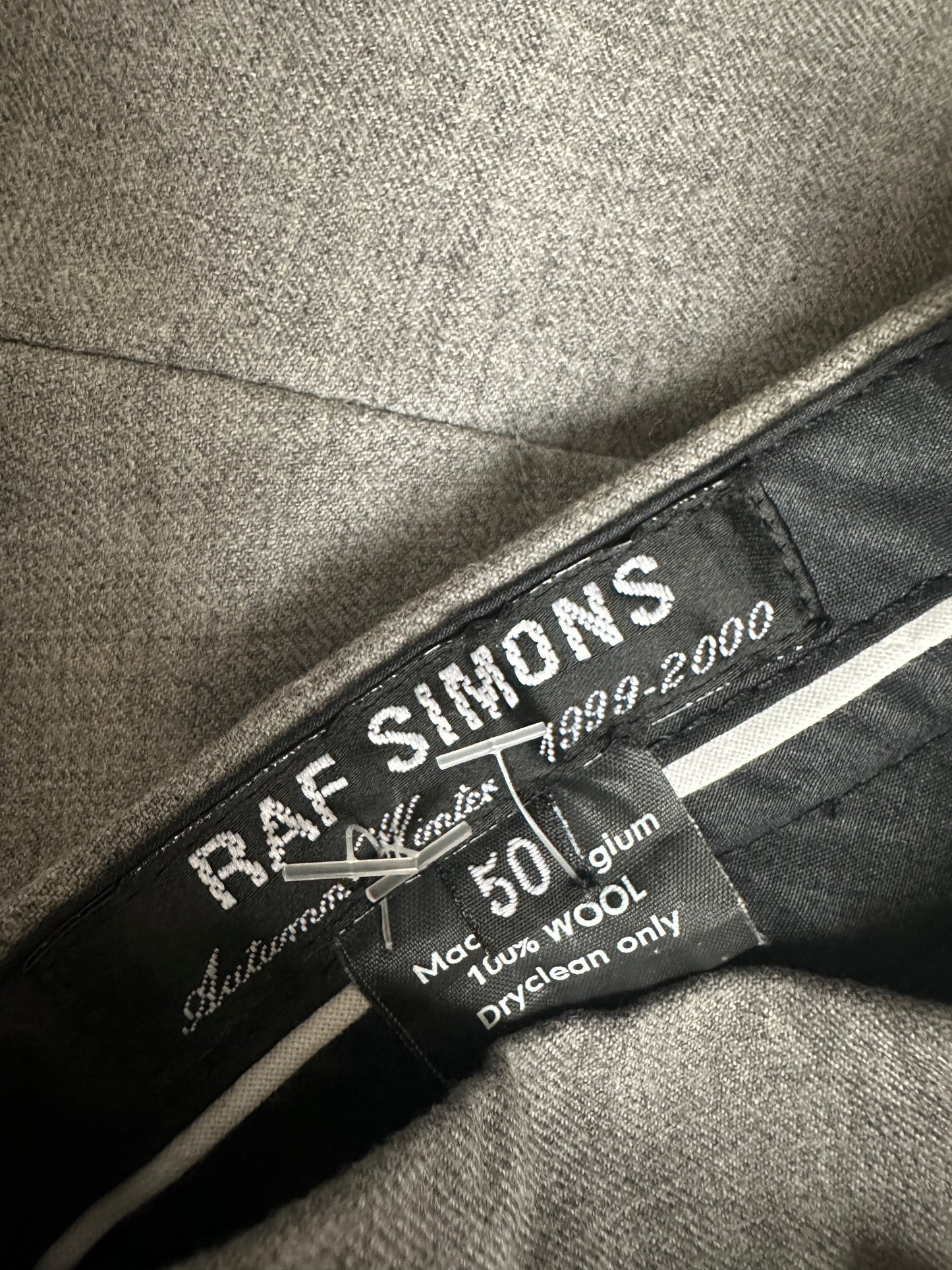 Raf Simons AW1999 “Disorder Incubation Isolation” NWT Wool straight leg trousers