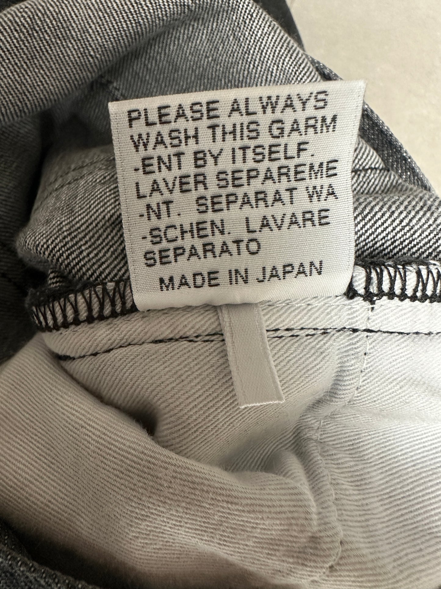 Dior Homme SS05 “BECK/Untitled” charcoal black raw denim