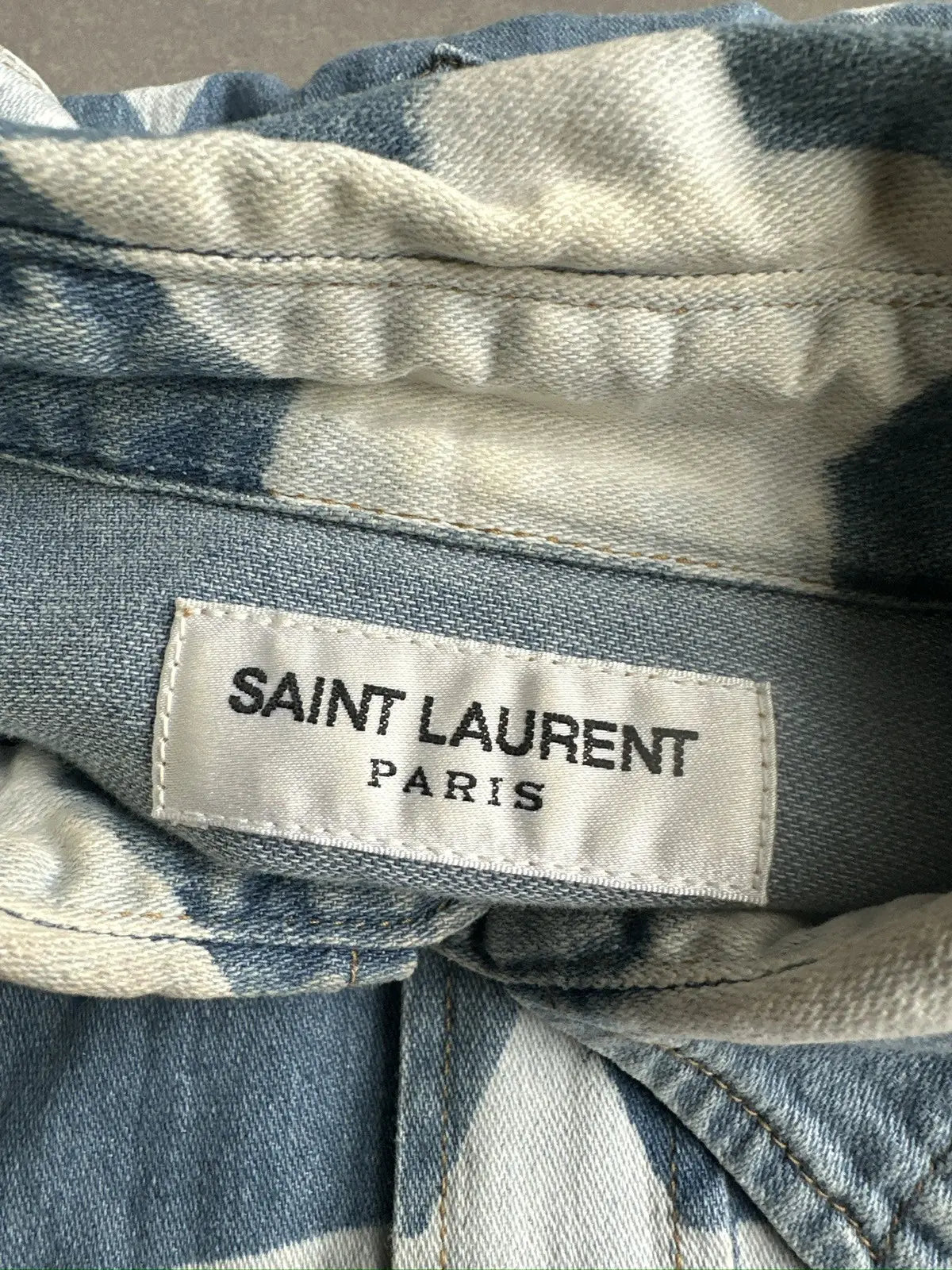 サンローラン パリ SS17 スタープリント デニム ボタンアップ