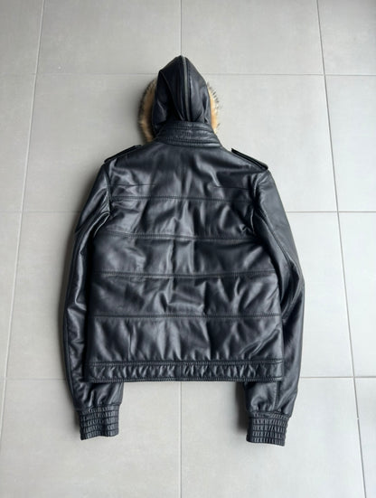 Dior Homme AW04 fur hooded leather jacket