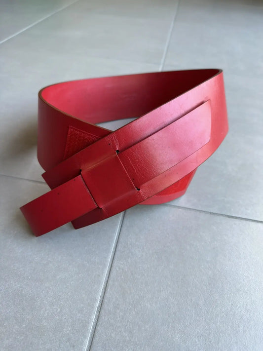 Dior Homme SS02 “Red/Boys don’t cry” Velcro red leather belt