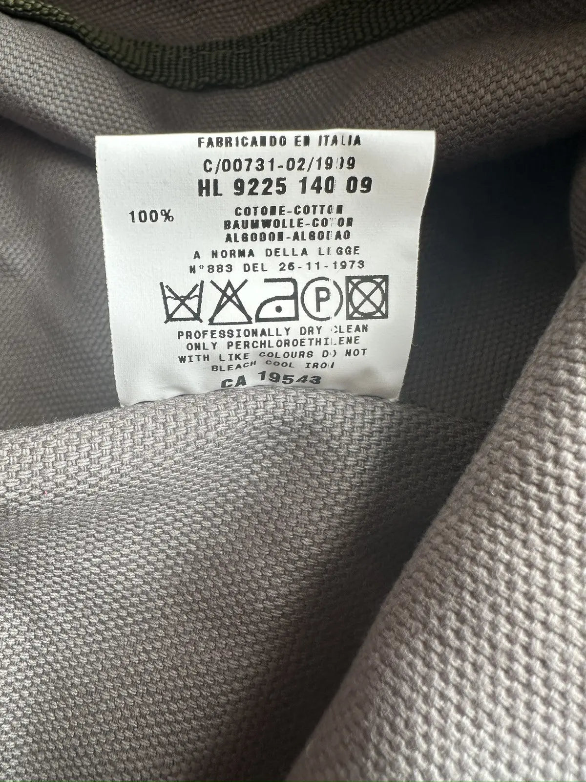 Helmut Lang archive SS1999 military duffle bag