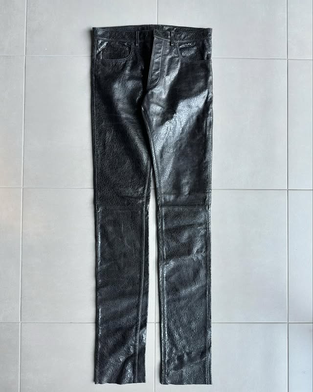 1/1 sample Dior Homme AW03 “Luster” leather trousers
