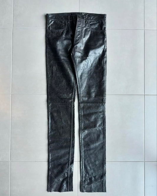 1/1 sample Dior Homme AW03 “Luster” leather trousers