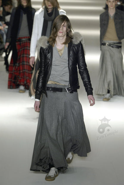 Dior Homme AW04 fur hooded leather jacket