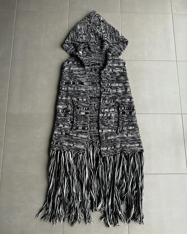 Dior Homme AW05 “in the morning” Wool/mohair blend fringed cape