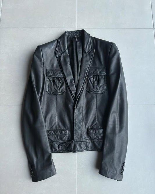 Dior Homme SS05 peak lapel leather jacket