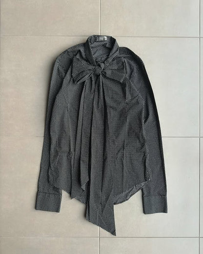 Dior Homme AW05 “In the morning” silk polka dot Pussybow shirt