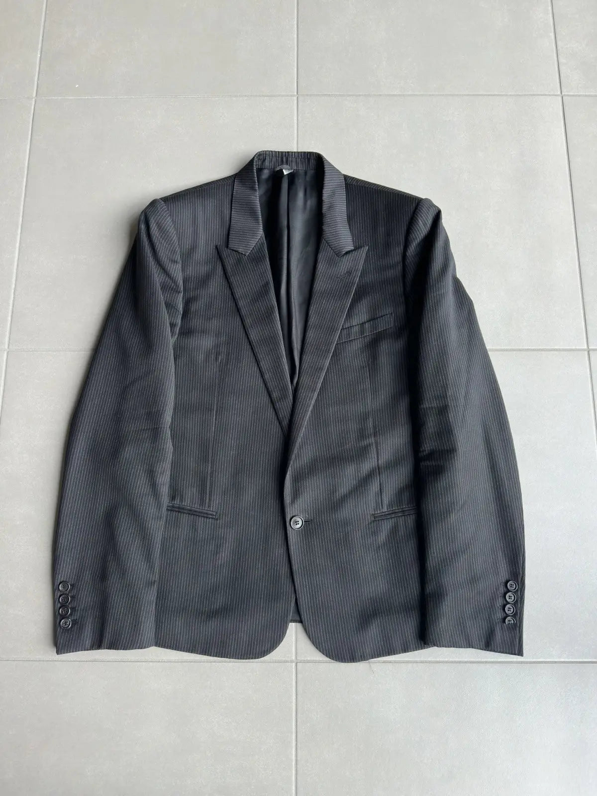 Dior Homme AW06 “These grey days” pinstriped peak lapel blazer