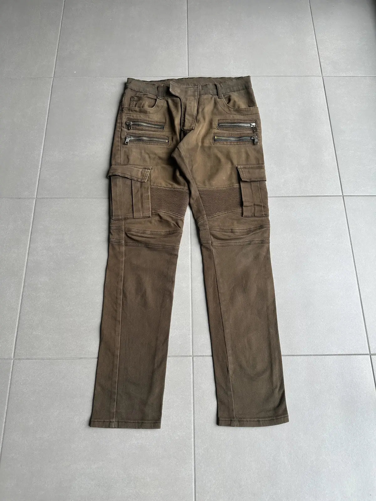 Balmain Homme SS14 cargo biker denim