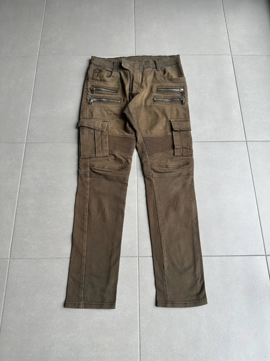 Balmain Homme SS14 cargo biker denim