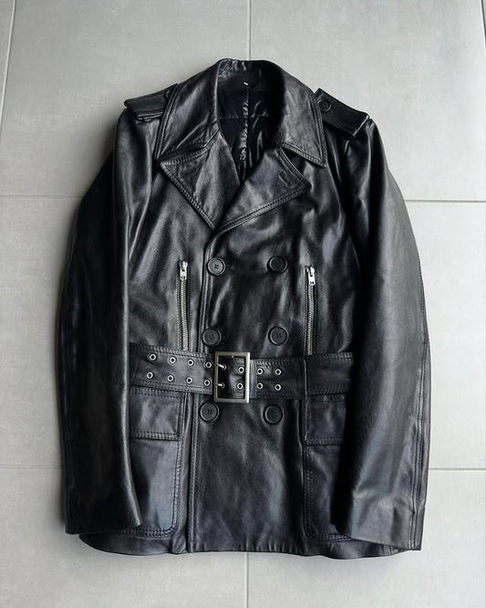 Dior Homme AW07 “Navigate” Double breasted shiny leather jacket