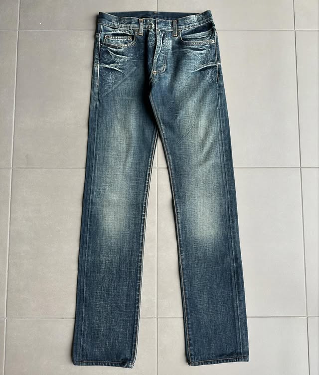 Dior Homme SS07 "We look good together" washed spiderweb denim