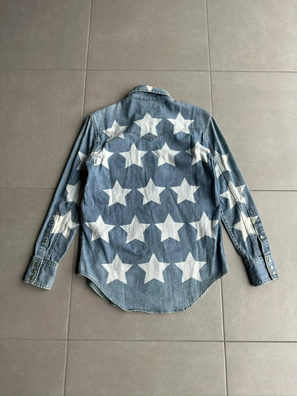サンローラン パリ SS17 スタープリント デニム ボタンアップ