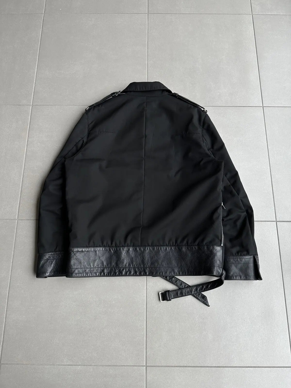 Dior homme AW02 “Reflexion” leather trimmed moto jacket
