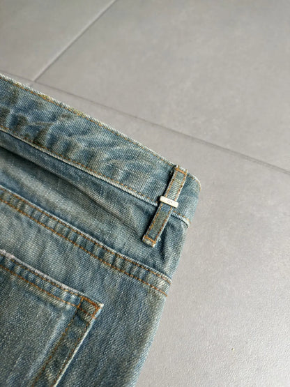 Dior Homme SS04 “Strip” waxed bleu claire clawmark denim
