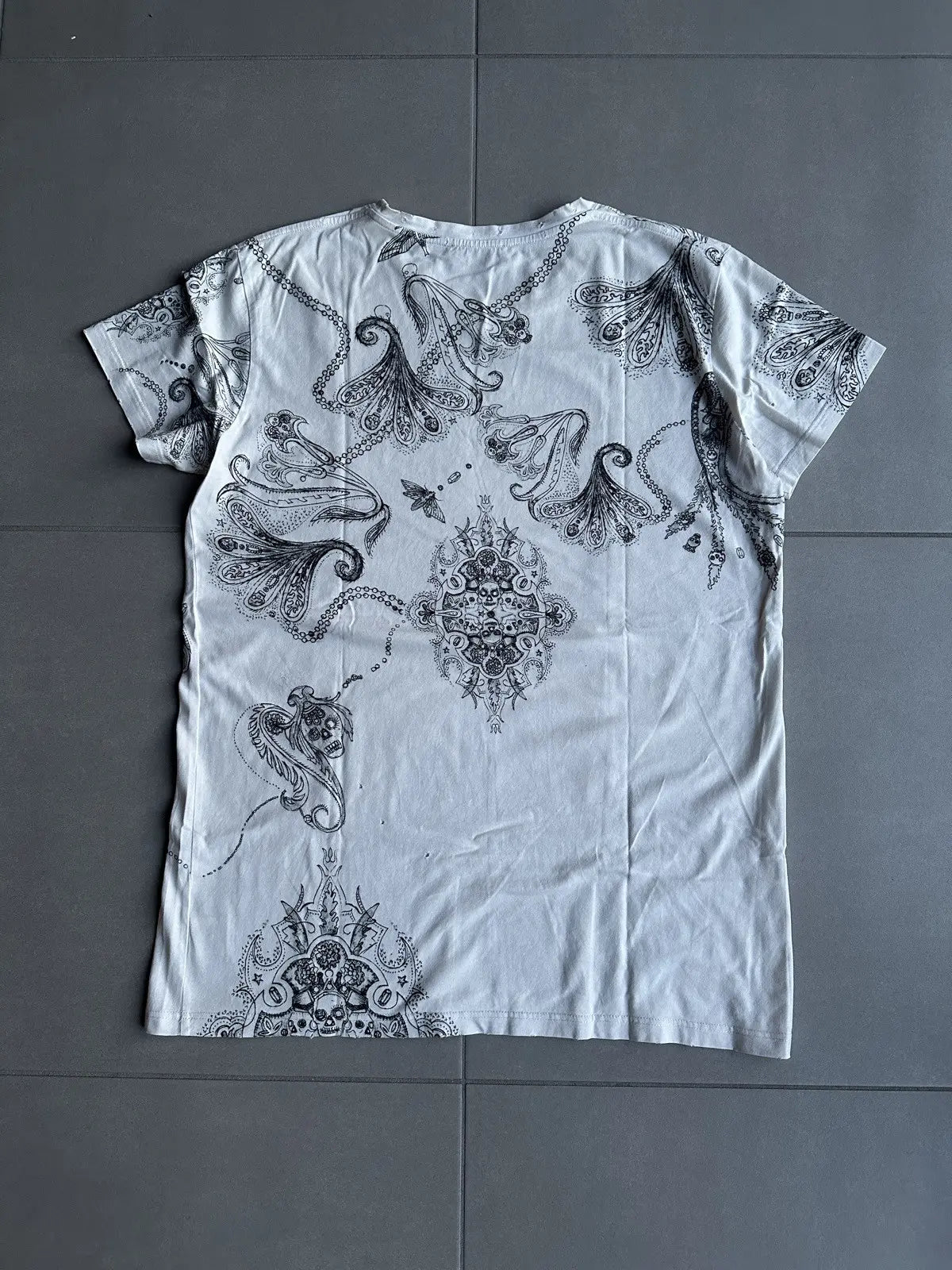 Balmain Homme AW09 distressed paisley print T-shirt