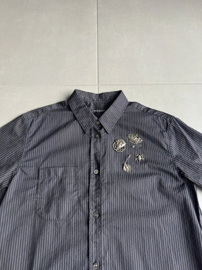 Balmain SS11 pinstripe short sleeve button up