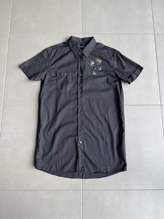 Balmain SS11 pinstripe short sleeve button up