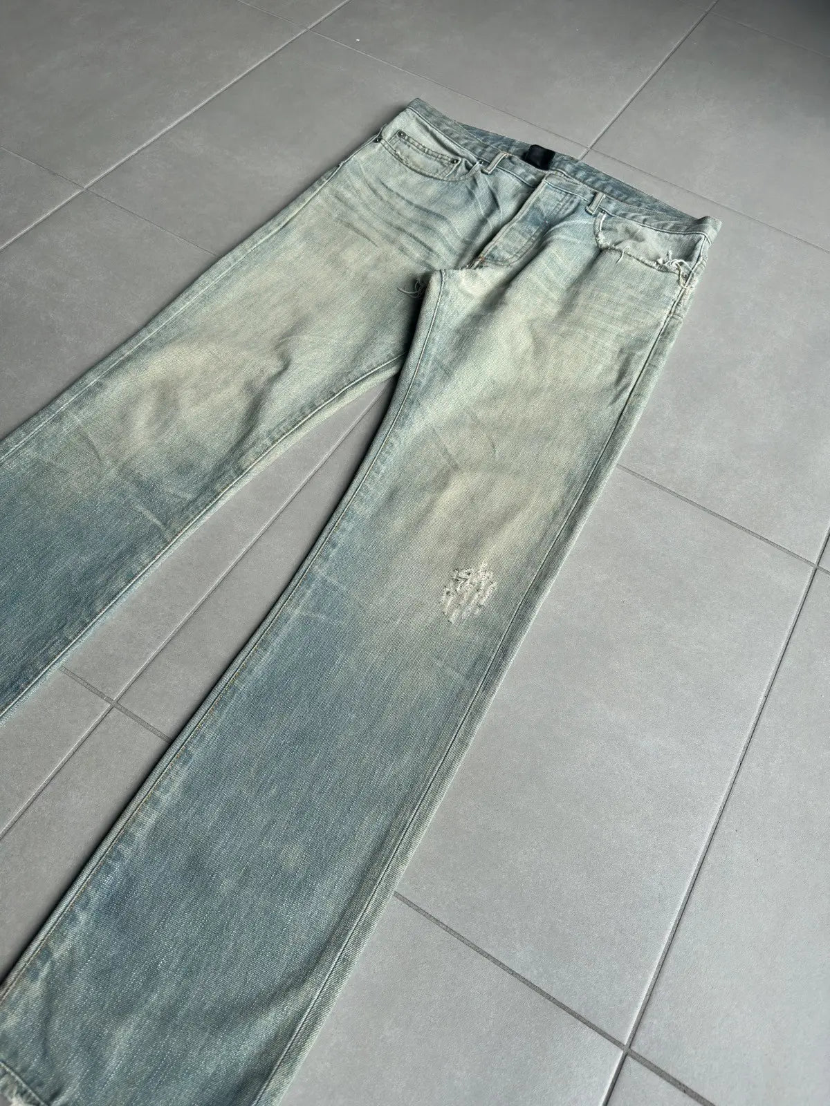 Dior Homme SS04 “Strip” washed ice bleu claire denim