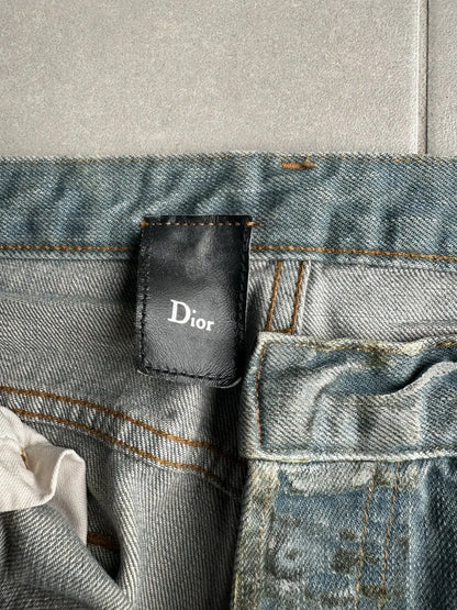 Dior Homme SS04 “Strip” waxed bleu claire clawmark denim
