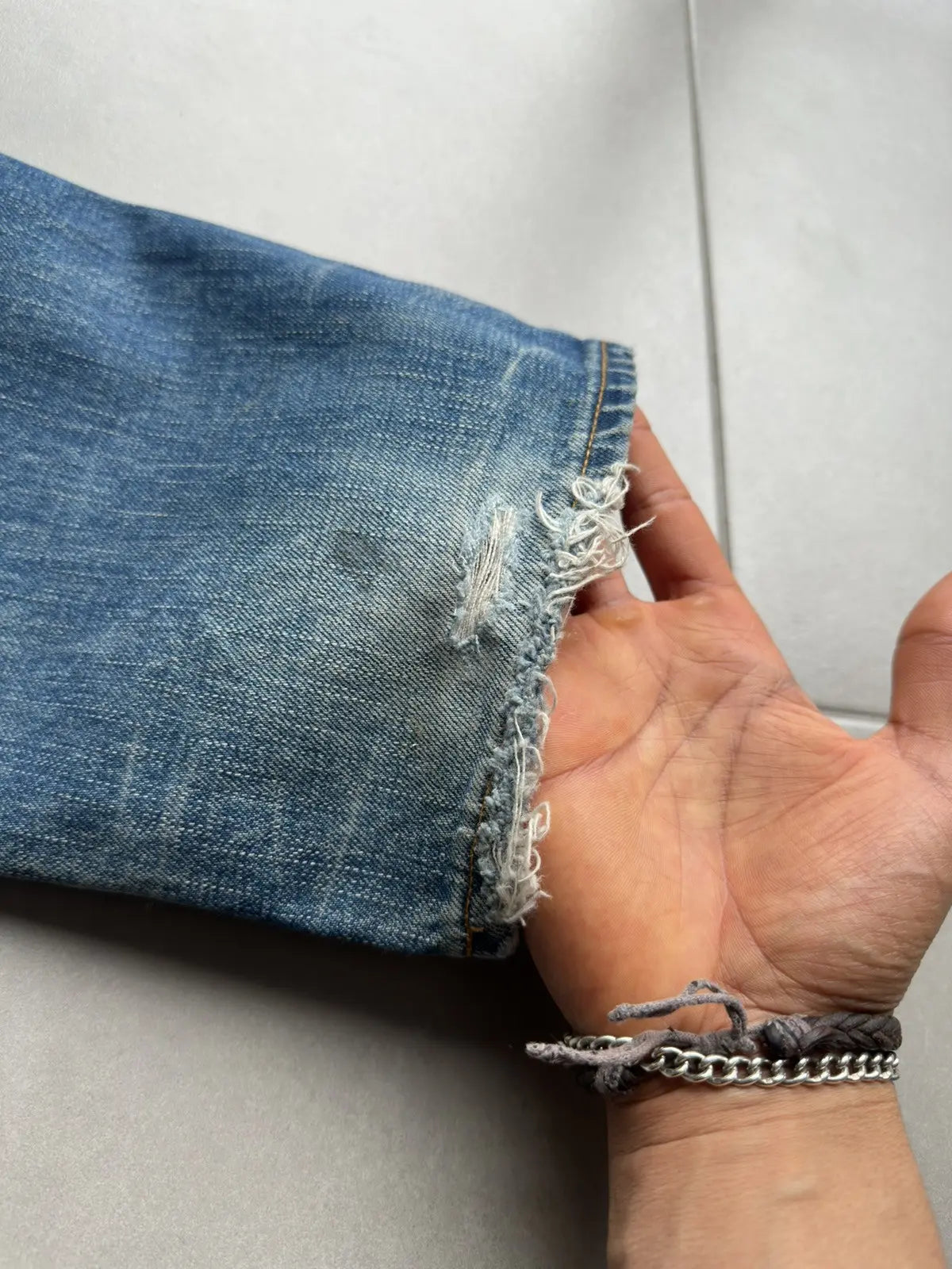 Dior homme SS03 “Follow me” distressed clawmark denim