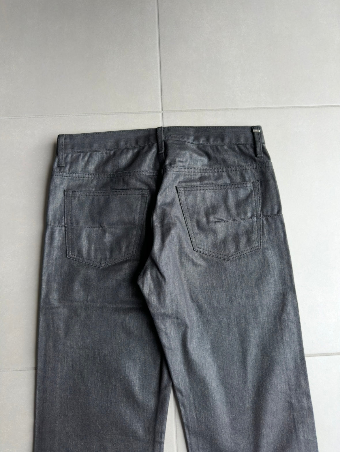 Dior Homme AW07 "navigate" polyurethane wax coated jeans