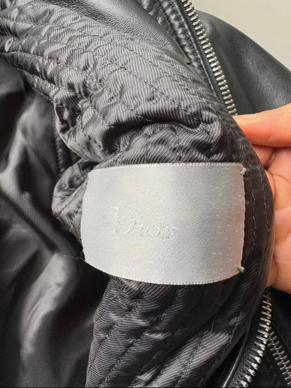 Dior Homme AW04 fur hooded leather jacket