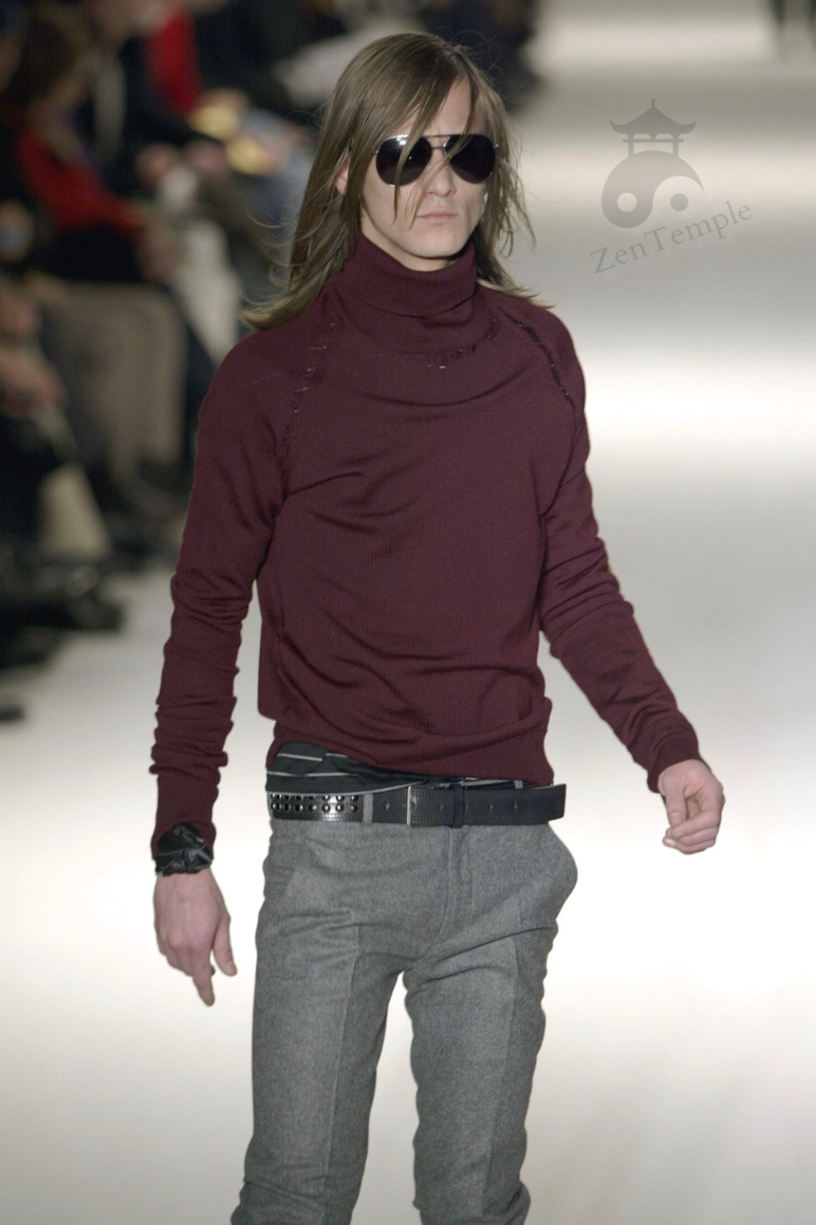 Dior Homme AW04 “VOTC” runway distressed turtleneck sweater