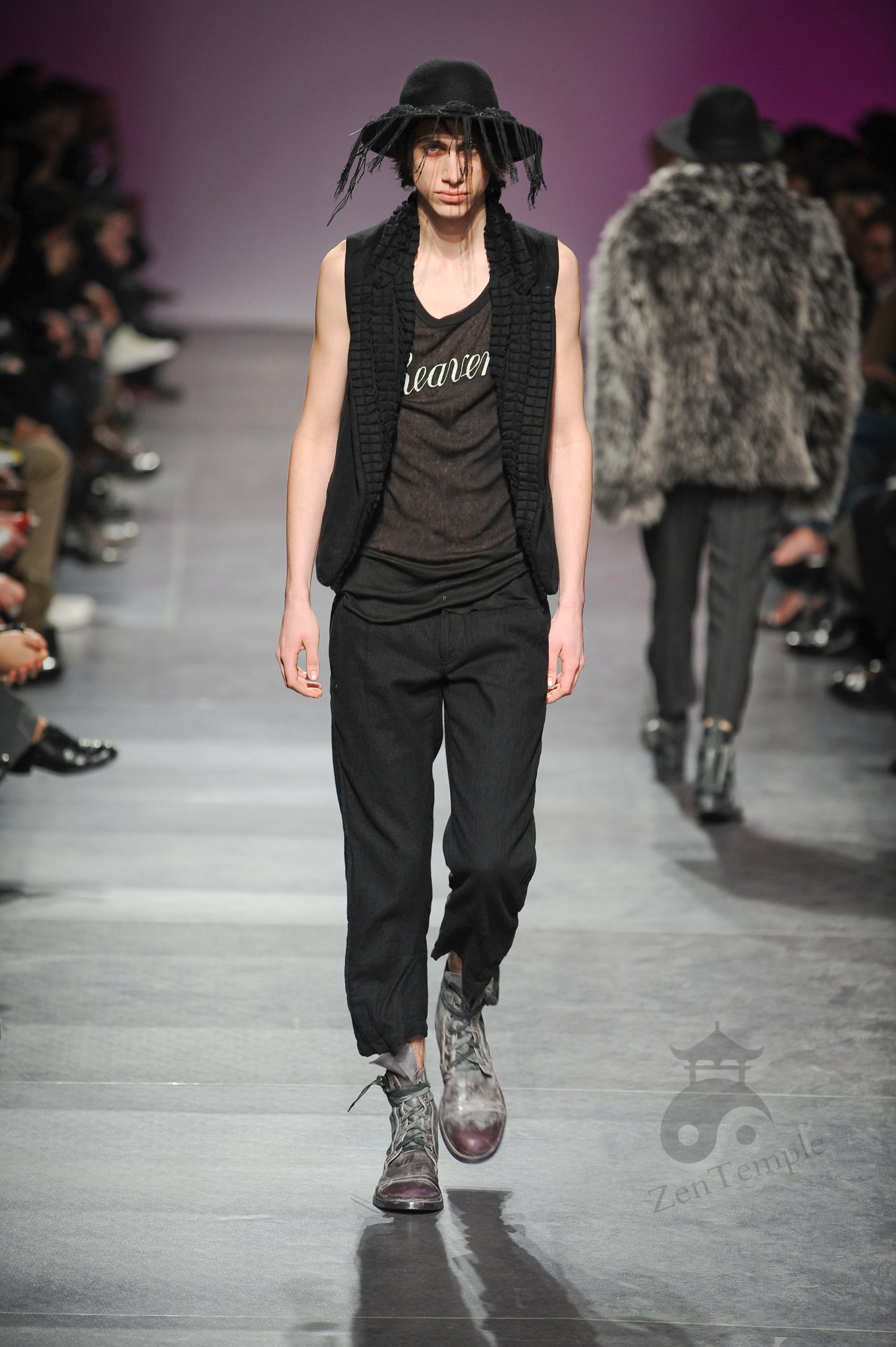 Ann Demeulemeester AW2008 heaven print sleeveless shirt