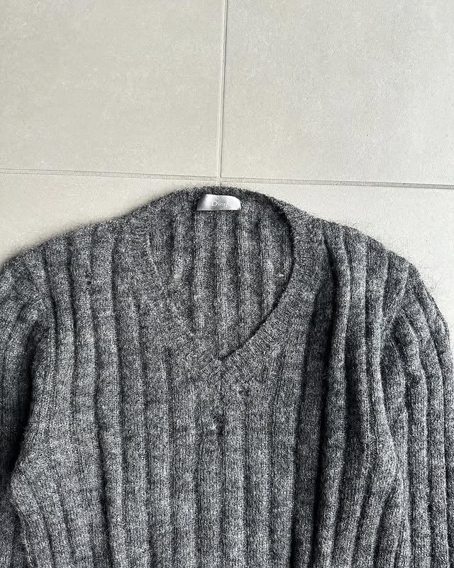 Dior Homme AW06 “These Grey Days” distressed mohair sweater
