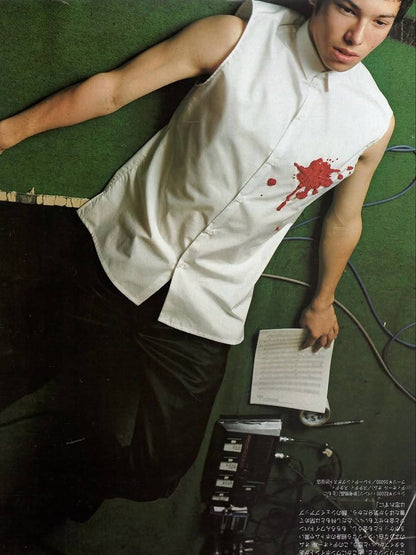 Dior Homme SS02 "Red/Boys don't cry' Bloodwound button up shirt