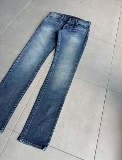 Saint Laurent Paris by Hedi Slimane D02 washed whiskered Blue Denim