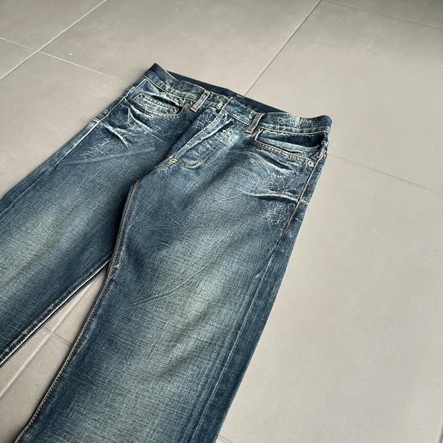 Dior Homme SS07 "We look good together" washed spiderweb denim