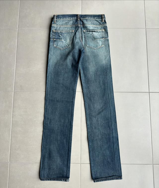 Dior Homme SS07 "We look good together" washed spiderweb denim